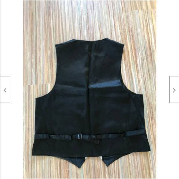 Bracci Formal Black Satin & Silver Metallic Vest Size Large 42" Chest - Picture 5 of 7